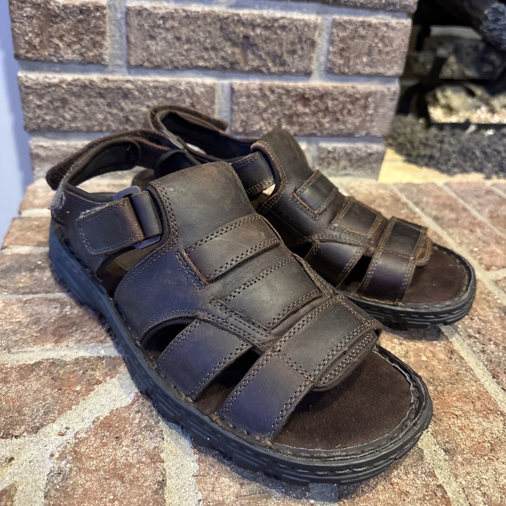 Skechers Fisherman Sandals Mens Size 11 Brown 60847 Memory Foam Open Toe Straps